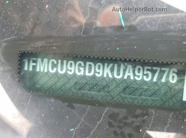 1FMCU9GD9KUA95776 2019 FORD ESCAPE Charcoal Vista de la etiqueta del VIN