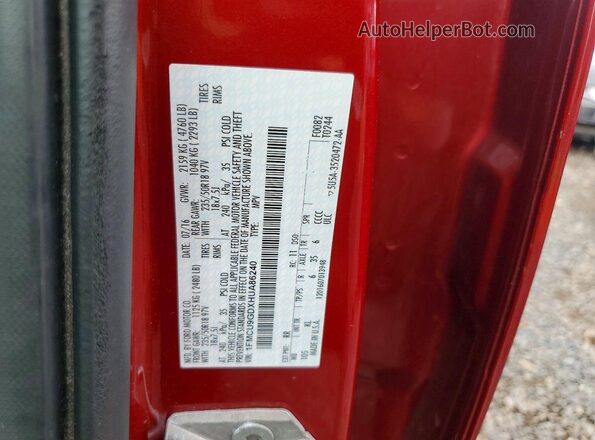 1FMCU9GDXHUA86240 2017 FORD ESCAPE Red Vista de la etiqueta del VIN