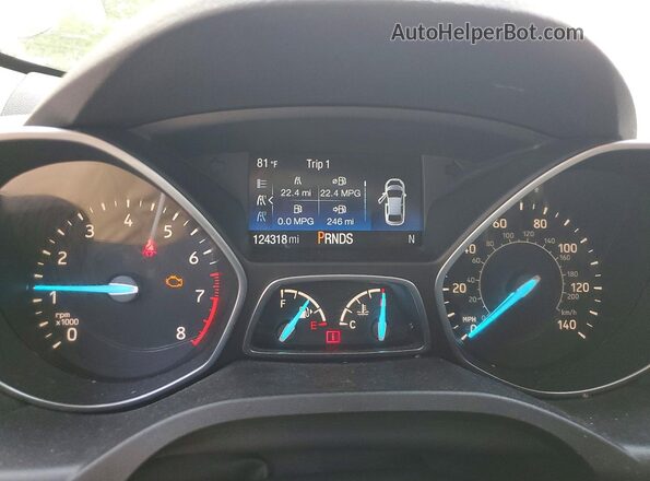1FMCU9GDXJUA02682 2018 FORD ESCAPE Gold ხელსაწყოთა პანელის ხედი
