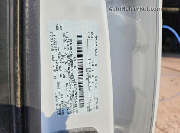 1FMCU9GDXJUA78175 2018 FORD ESCAPE Белый Вид подкапотного пространства