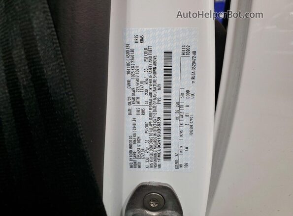 1FMCU9GN1SUB58359 2025 FORD ESCAPE White სალონის 360-გრადუსიანი ხედი