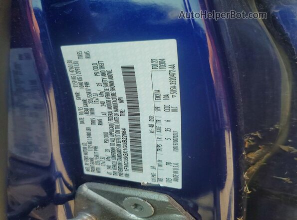 1FMCU9GX1GUB22664 2016 FORD ESCAPE Blue VIN կոդի պիտակի տեսք