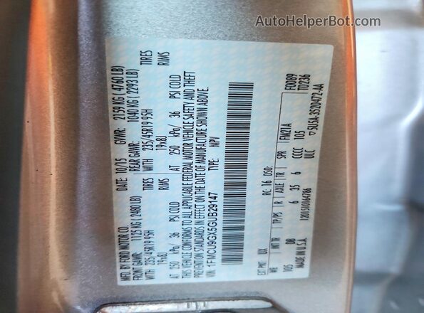 1FMCU9GX5GUB29147 2016 FORD ESCAPE Silver Вид підкапотного простору