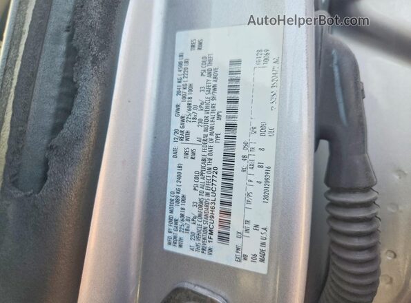 1FMCU9H63LUC77720 2020 FORD ESCAPE Серебряный Вид наклейки с VIN-кодом