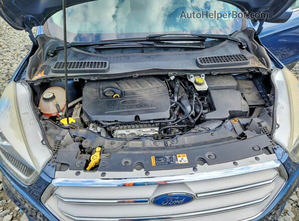 1FMCU9HD0JUB37068 2018 FORD ESCAPE Blue Vista del compartimento del motor