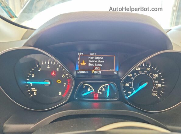 1FMCU9HD5JUC59635 2018 FORD ESCAPE Синий Вид щитка приборов