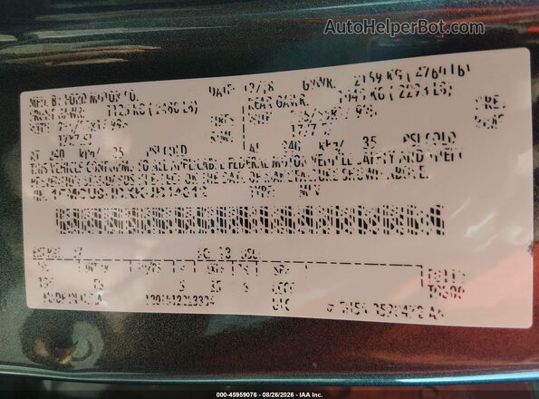 1FMCU9HDXKUB14012 2019 FORD ESCAPE Gray Vista del compartimento del motor