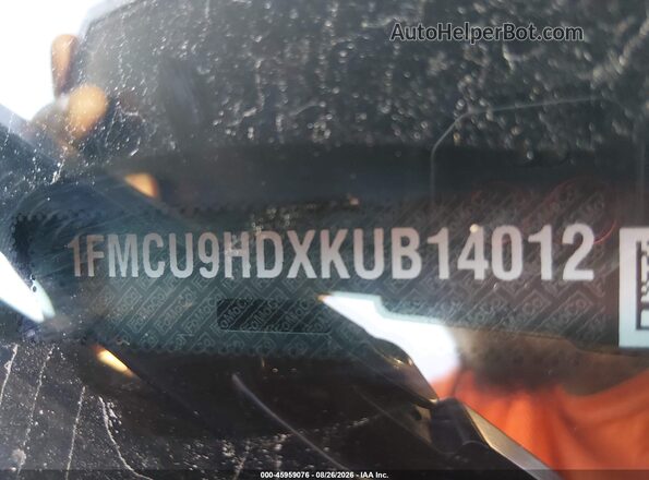 1FMCU9HDXKUB14012 2019 FORD ESCAPE Gray 
