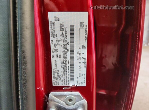 1FMCU9J91HUB75960 2017 FORD ESCAPE Red Widok wnętrza 360 stopni