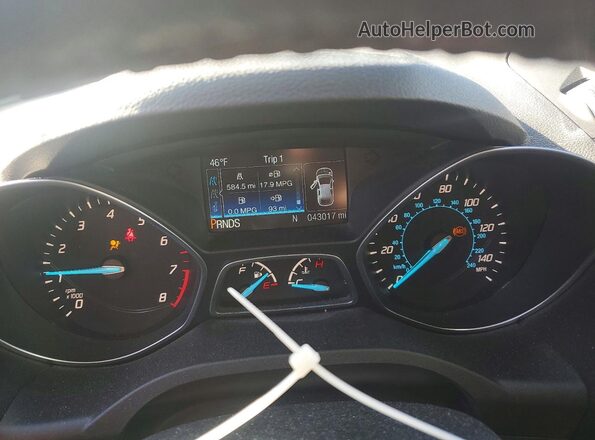 1FMCU9J96GUA80258 2016 FORD ESCAPE Gray Widok zestawu wskaźników
