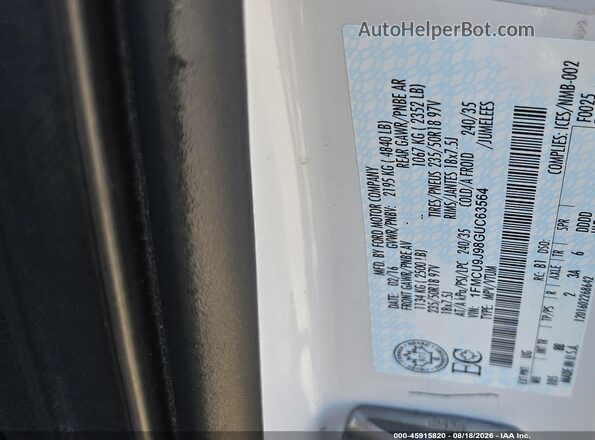 1FMCU9J98GUC63564 2016 FORD ESCAPE White Widok komory silnika