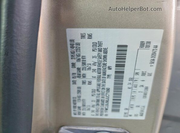 1FMCU9J98JUC71090 2018 FORD ESCAPE Beige VIN sticker view