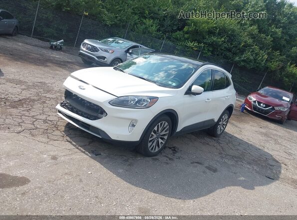 1FMCU9J98LUC73277 2020 FORD ESCAPE White წინა მარცხენა ხედი სამი მეოთხედიდან