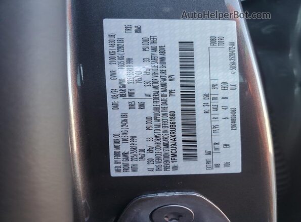 1FMCU9JAXRUB61860 2024 FORD ESCAPE Серый Вид наклейки с VIN-кодом