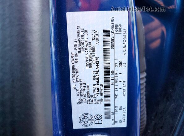 1FMCU9MN2PUA44270 2023 FORD ESCAPE Blue ძრავის განყოფილების ხედი
