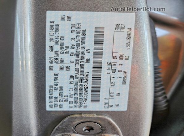 1FMCU9MN2RUA90572 2024 FORD ESCAPE Silver VIN sticker view