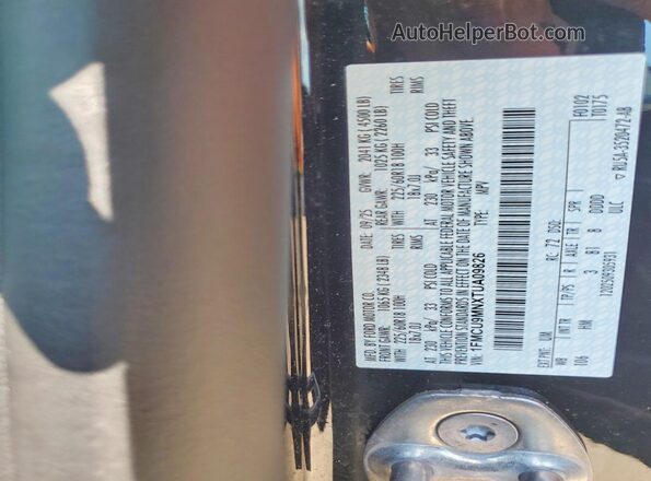 1FMCU9MNXTUA09826 2026 FORD ESCAPE Black Vista de la etiqueta del VIN
