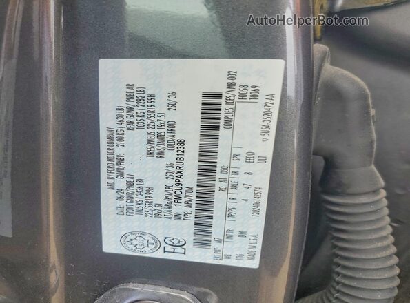 1FMCU9PAXRUB12388 2024 FORD ESCAPE Gray 360 interior view