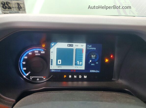 1FMDE5AH4PLB24300 2023 FORD BRONCO Green Instrument cluster view