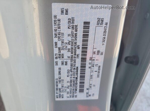 1FMDE5BH0MLA84484 2021 FORD BRONCO Gray VIN კოდის სტიკერის ხედი