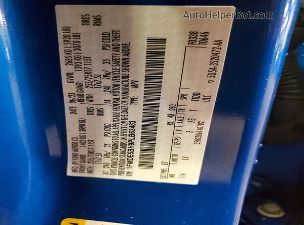 1FMDE5BH9PLB63463 2023 FORD BRONCO Blue Вид наклейки з VIN-кодом