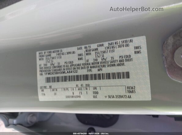 1FMDE5BHXMLA84122 2021 FORD BRONCO Gray Engine compartment view