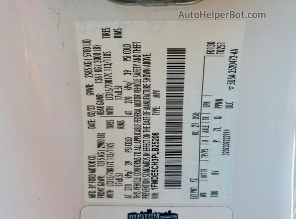 1FMDE5CH3PLB25208 2023 FORD BRONCO White Вид підкапотного простору