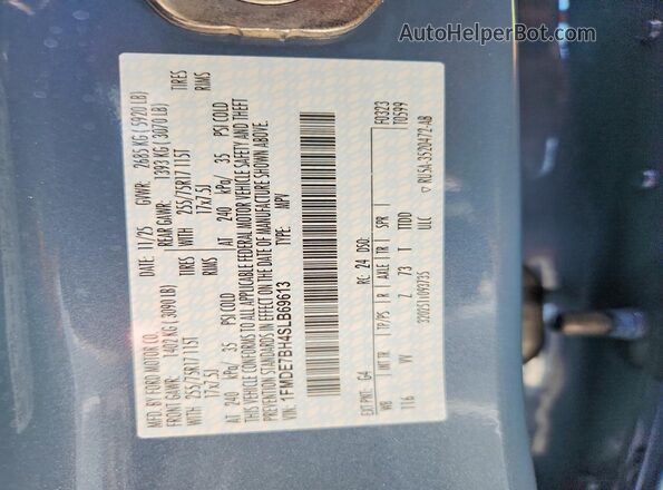 1FMDE7BH4SLB69613 2025 FORD BRONCO Blue Widok wnętrza 360 stopni