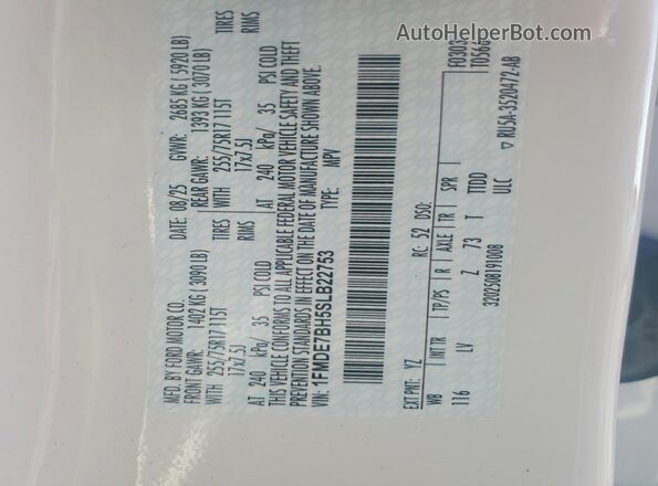 1FMDE7BH5SLB22753 2025 FORD BRONCO White Widok komory silnika