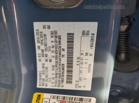 1FMDE7BH5SLB45238 2025 FORD BRONCO Blue Vista del compartimento del motor