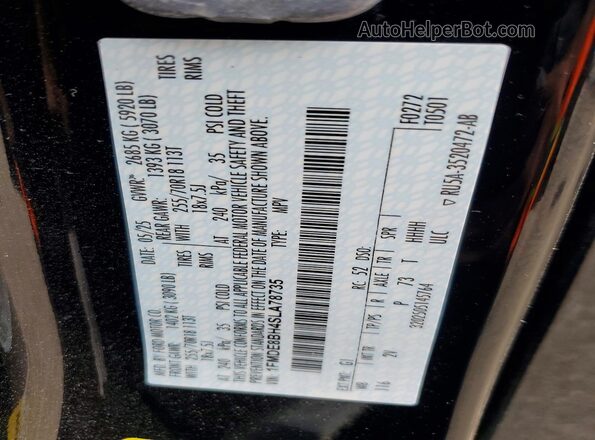 1FMDE8BH4SLA78735 2025 FORD BRONCO Black Вид підкапотного простору