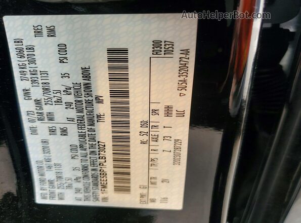 1FMEE5BP1PLB73027 2023 FORD BRONCO Black სალონის 360-გრადუსიანი ხედი
