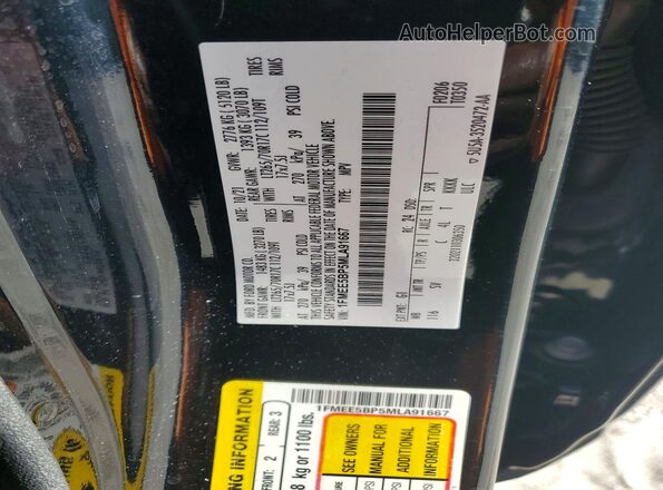1FMEE5BP5MLA91667 2021 FORD BRONCO Black Widok naklejki z numerem VIN