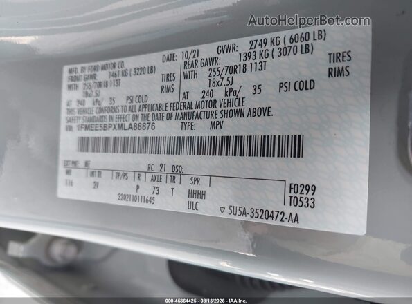 1FMEE5BPXMLA88876 2021 FORD BRONCO Blue Widok komory silnika