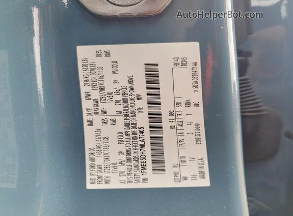 1FMEE5DH7MLA77405 2021 FORD BRONCO Gray 360 interior view