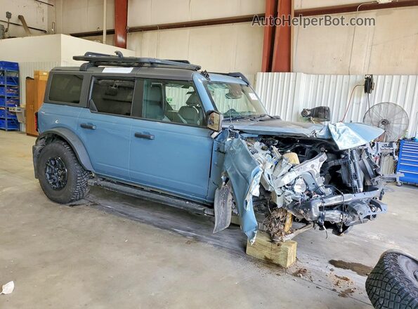 1FMEE5DP2NLB32111 2022 FORD BRONCO Blue Передня права чверть
