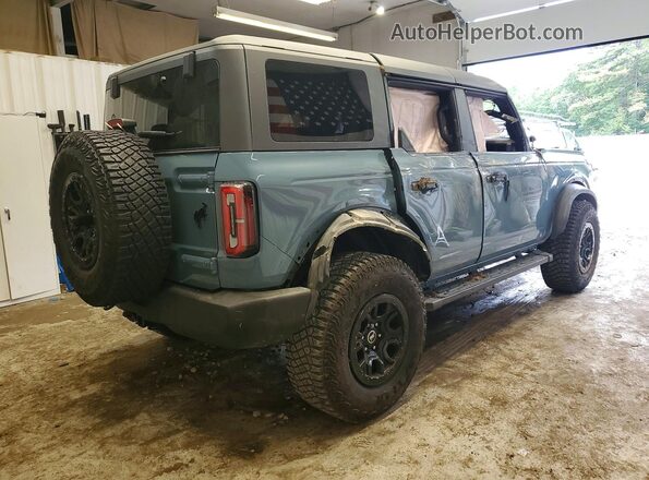 1FMEE5DP4NLB66549 2022 FORD BRONCO Blue Trasero derecho