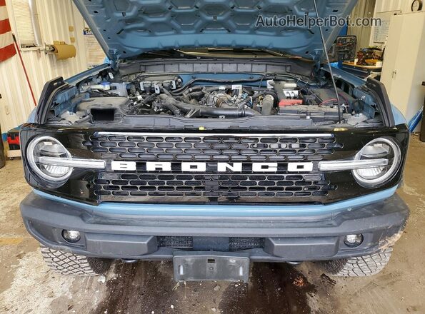 1FMEE5DP4NLB66549 2022 FORD BRONCO Blue Vista del compartimento del motor