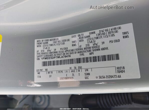 1FMEE5DP7MLA78416 2021 FORD BRONCO Green Вид підкапотного простору