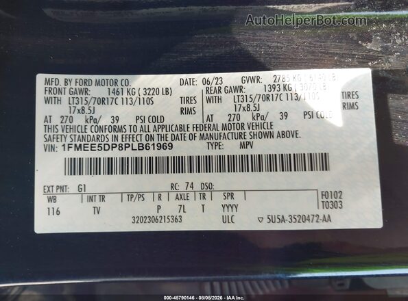 1FMEE5DP8PLB61969 2023 FORD BRONCO Черный Вид подкапотного пространства