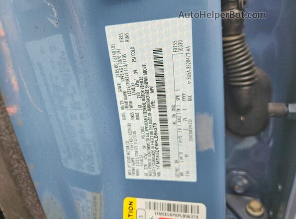1FMEE5DP8PLB96379 2023 FORD BRONCO Blue VIN sticker view