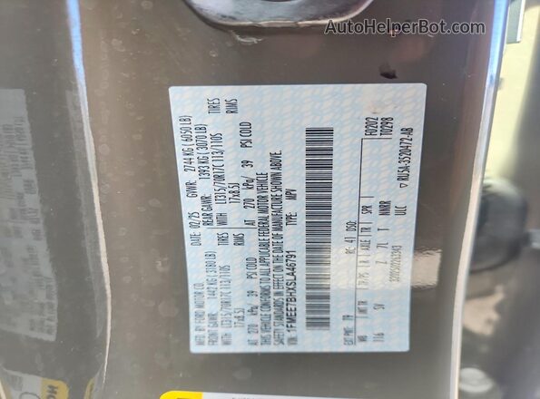1FMEE7BHXSLA46791 2025 FORD BRONCO Gray VIN sticker view