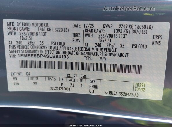 1FMEE8BP4SLB84193 2025 FORD BRONCO Light Blue Engine compartment view