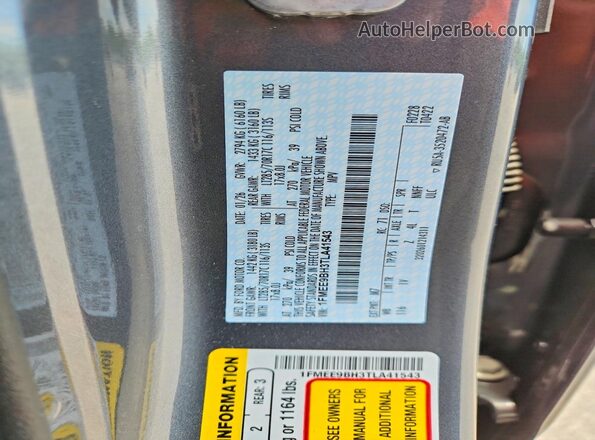 1FMEE9BH3TLA41543 2026 FORD BRONCO Gray VIN კოდის სტიკერის ხედი