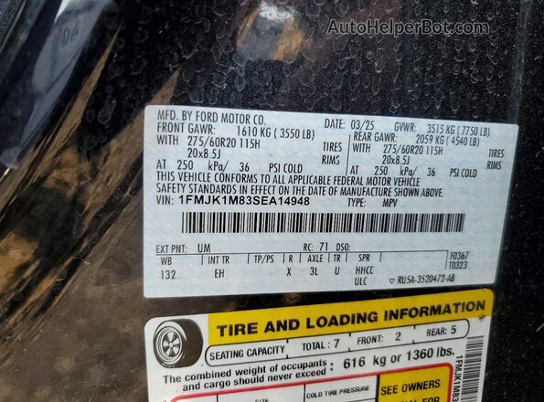 1FMJK1M83SEA14948 2025 FORD EXPEDITION Black სალონის 360-გრადუსიანი ხედი