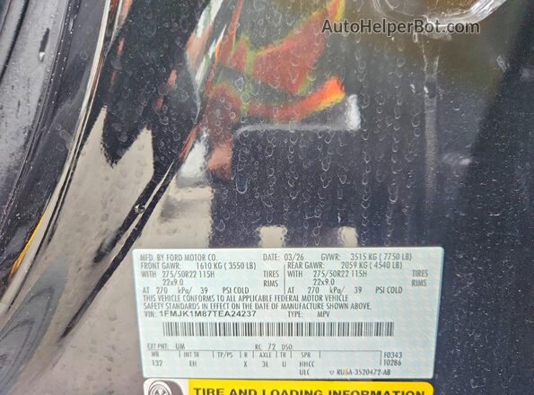 1FMJK1M87TEA24237 2026 FORD EXPEDITION Black VIN sticker view