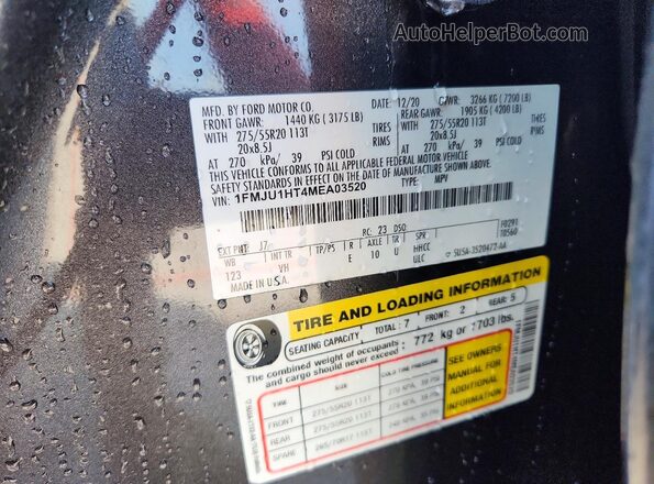 1FMJU1HT4MEA03520 2021 FORD EXPEDITION Black Widok naklejki z numerem VIN