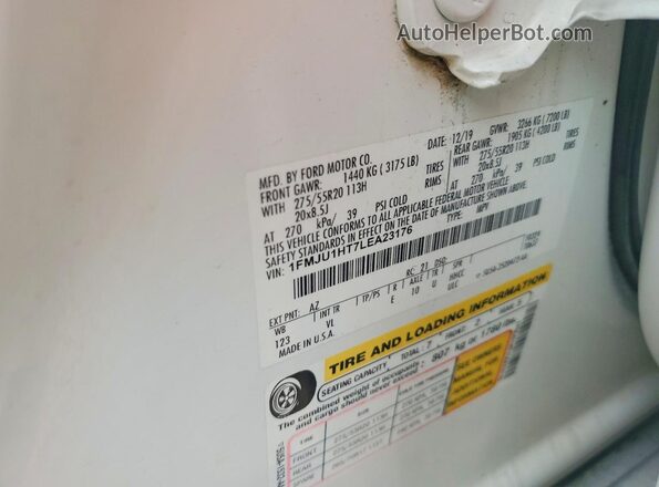 1FMJU1HT7LEA23176 2020 FORD EXPEDITION White Շարժիչի բաժամունքի տեսք