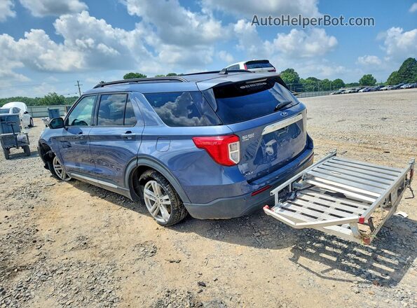 1FMSK7DH6MGB28666 2021 FORD EXPLORER Blue Rear left