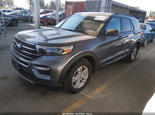 1FMSK7DH6MGC11451 2021 FORD EXPLORER Gray Առջևի ձախ երեք քառորդ տեսարան
